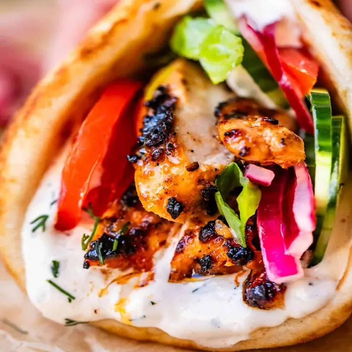Chicken Shawarma with homemade garlic herb yoghurt sauce (Saudi Arabian Chicken)
