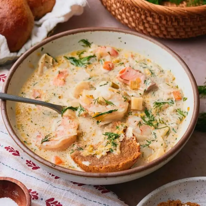Fiskesuppe (Creamy Norwegian Fish Soup) (Norwegian Seafood)
